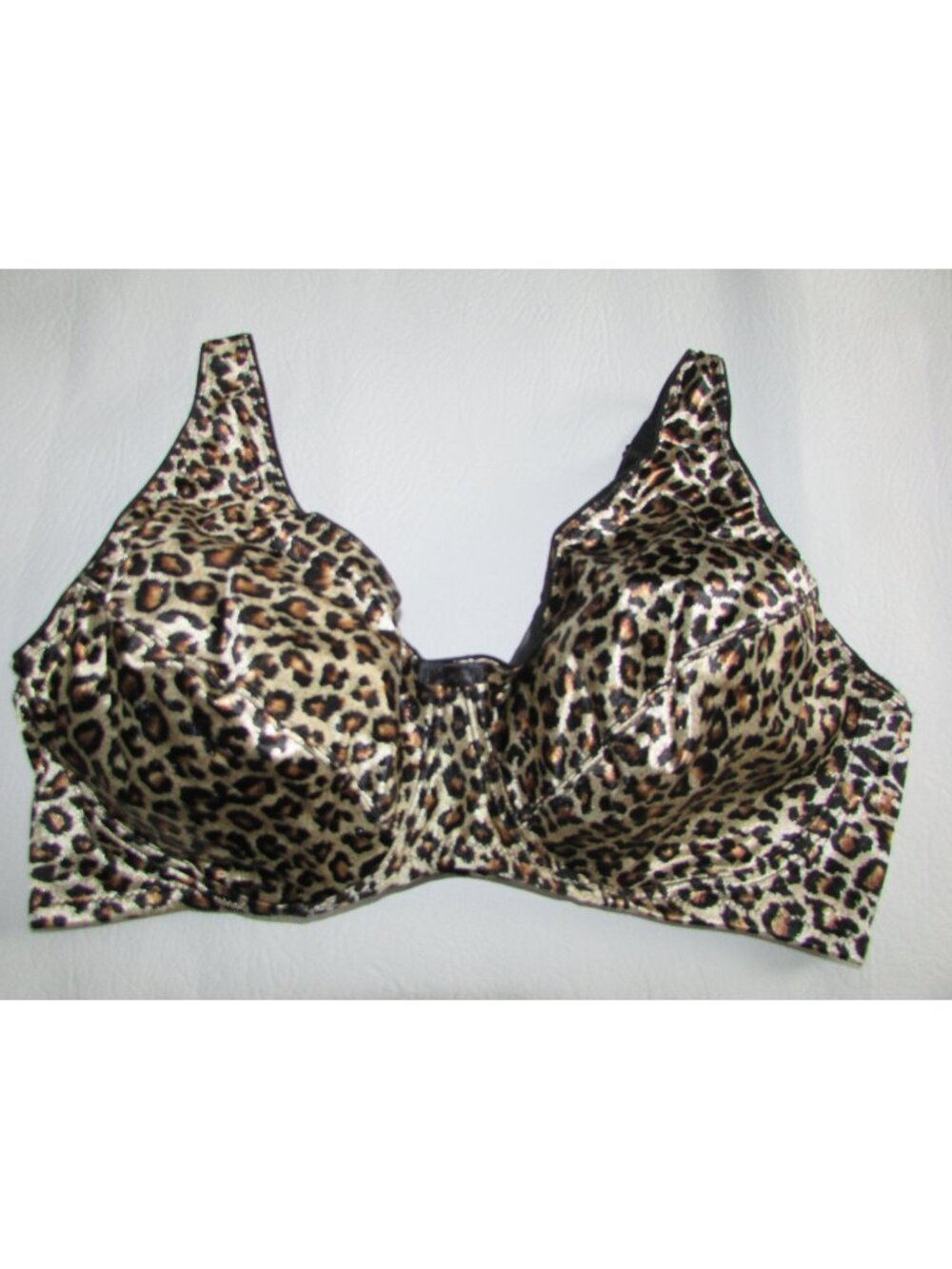 DELTA BURKE Satin Leopard Bra - 44DD